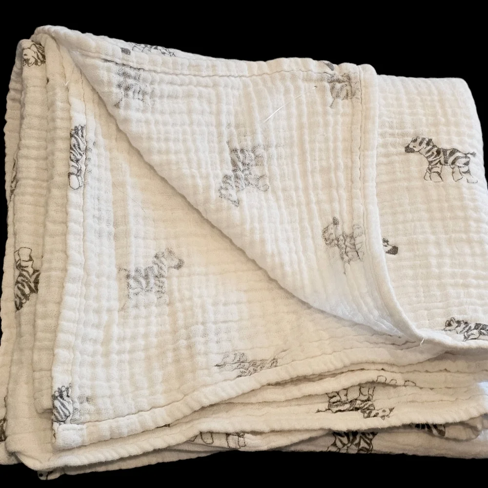 123 Swaddle Club Amazing Baby Zebra Receiving Swaddle Blanket 100% Cotton 40x40